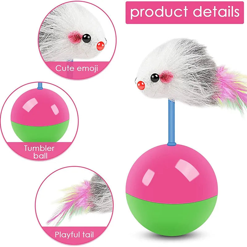 Tumbling, Feathery Mouse Toy