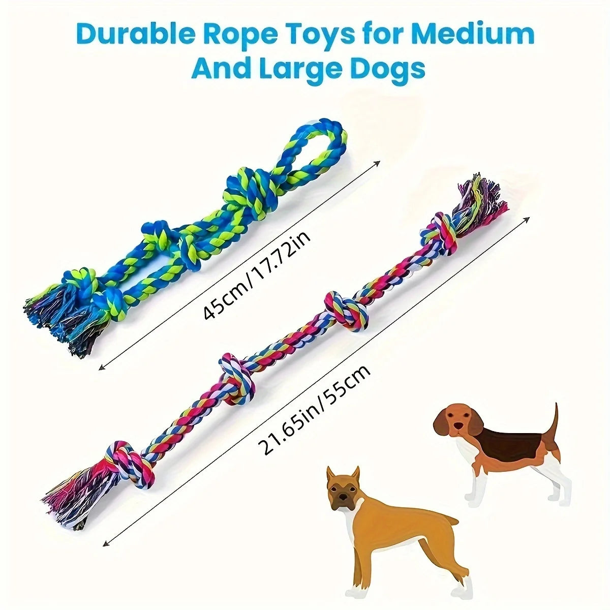 2-Pack Heavy-Duty Rope Toys for Dogs